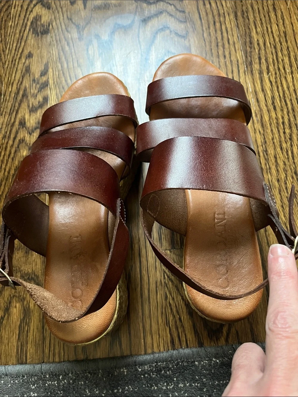 Cordani Brown Leather Platform Sandals 38